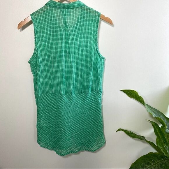 C&C California green plaid check button up blouse - Picture 10 of 11